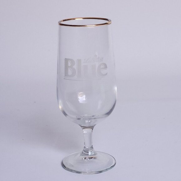 FUN Labatt Blue Chalice Glass Beer Glass Gold Rim - Picture 1 of 4